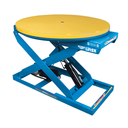 Lift table, capacity of 6600 lbs. with turntable top