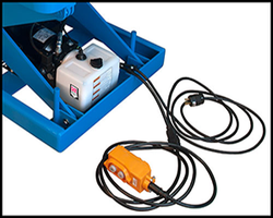 Lift table, capacity of 6600 lbs. with turntable top