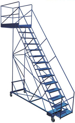 Échelle mobile en porte-à-faux 19" avec angle sécuritaire, 14 marches