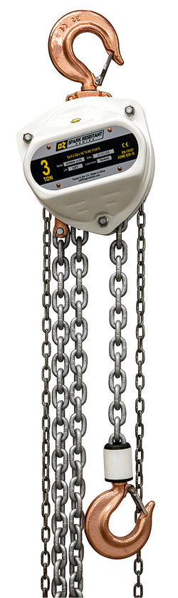 Spark Resistant Chain Hoist, cap. of 3T, 10 ft of lift