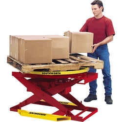 Pneumatic pallet positioner, capacity up to 4500 lbs