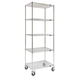 Chariot en treillis chromé, 48"L x 24"P x 92"H, 5 tablettes