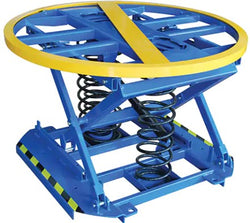 Ergonomic spring-operated pallet positioner, capacity of 4400 lbs.