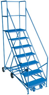"Rotate in Place" safety angle mobile ladder, 9 steps