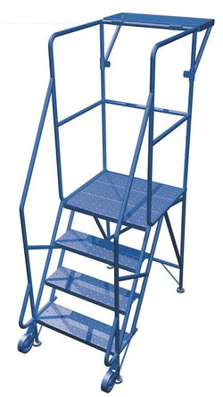 Mechanic's mobile ladder, 4 steps, with tool tray