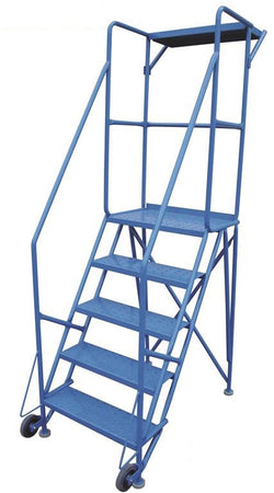 Mechanic's mobile ladder, 6 steps, with tool tray
