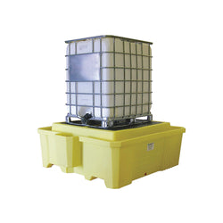 Containment pallet for IBC container