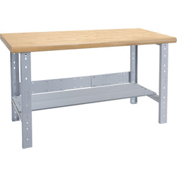 Workbench with shelf, wood top, 30" x 60"