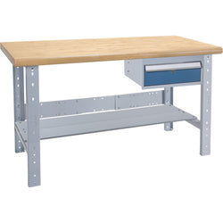 Workbench with drawer shelf, wood top, 36" x 72"