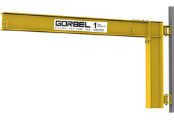 Wall-mounted WC type jib crane, 2,000 lbs capacity, 16 feet span