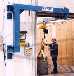 Articulated wall mounted jib crane, cap. 250 lbs, 16 feet span