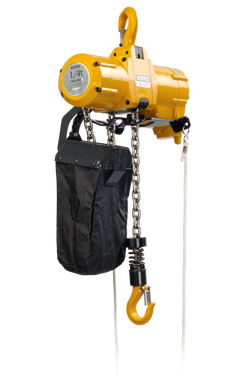 Palan pneumatique, cap. de 1 tonne, 10 pieds de levage, contrôle de type à corde