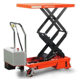 Battery powered mobile lift table, 770 lbs. capacity