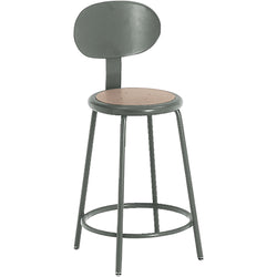 Fixed height stool with backrest, 24" high
