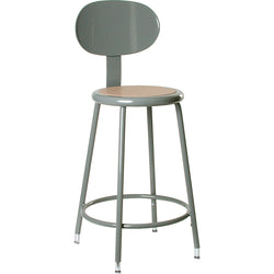 Height-adjustable stool with backrest, from 25" to 33"