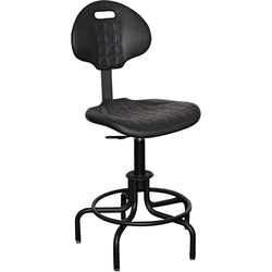 Mobile ergonomic swivel stool, adjustable height from 25" to 30"