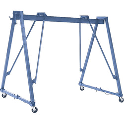 Portable gantry crane with adjustable height, capacity of 2000 lbs, 15' wide