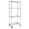 Wire shelf cart, 36" W x 24" D x 74" H, 4 shelves