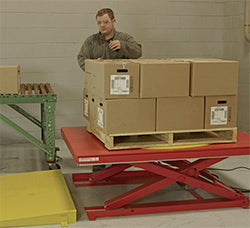 Table élévatrice à profil bas avec plateau tournant