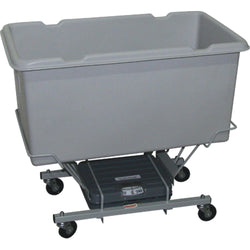 Elevated plastic cart w/scale, 5 cubic feet, 200 lbs capacity