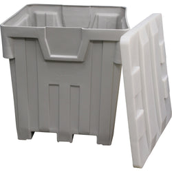 Large stackable and nestable container, 44 "" square x 46 "" H