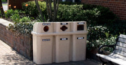 "Trio" recycling container with front openings