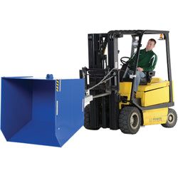 Low profile self-dumping hopper, cap. 1.5 cubic yard, cap. of 2000 lbs.