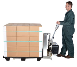 Transpalette gerbeur en acier inoxydable à levée électrique