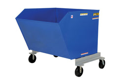 Mobile self-dumping steel hopper, cap. 1.5 cubic yard, cap. of 2000 lbs.