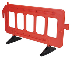 Portable plastic barrier, 72" long, orange
