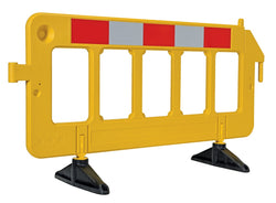 Portable plastic barrier, 72" long, yellow