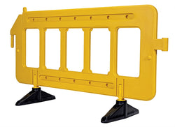 Portable plastic barrier, 72" long, yellow