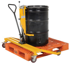 Pallet straddling drum truck