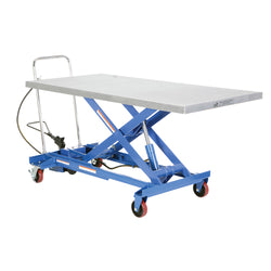 Table élévatrice mobile pneumatique, capacité de 1000 lb, long plateau