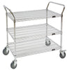 Chariot utilitaire en treillis chromé, 48"L x 24"P x 45"H, 3 tablettes