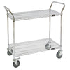 Chariot utilitaire en treillis chromé, 48"L x 24"P x 45"H, 2 tablettes