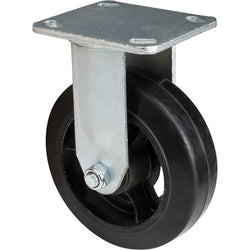 Mold-on rubber rigid caster, 6" diameter, 500 lbs capacity