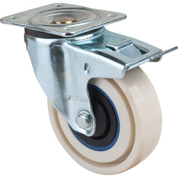 Nylon swivel w/brake caster, 5" diameter, 440 lbs capacity