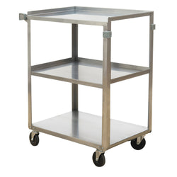 Stainless steel shelf cart, 16" x 24", 300 lbs capacity