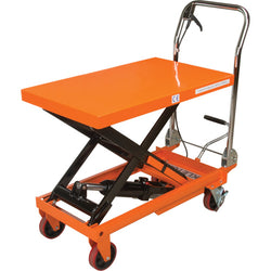 Mobile lifting table, 1100 lbs capacity, 32" x 20" tray, raised height up to 35.5"