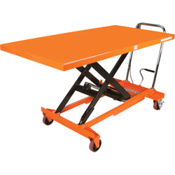Mobile lifting table, 1100 lbs capacity, 63" x 32" platform, raised height up to 36"