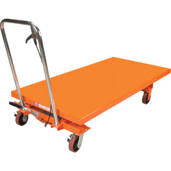 Mobile lifting table, 1100 lbs capacity, 63" x 32" platform, raised height up to 36"