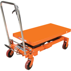 Mobile lifting table, 1650 lbs capacity, 40" x 20" tray, raised height up to 39"