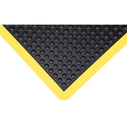 Anti-fatigue dome mats, 24" x 36", black with yellow borders