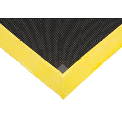 Foot sanitizing mat, 32" x 39", black w/yellow borders