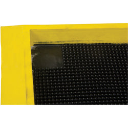 Foot sanitizing mat, 32" x 39", black w/yellow borders