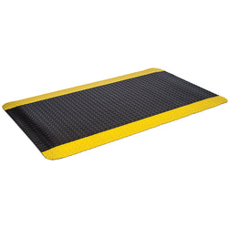 Industrial Deck Plate Mats, 3' x 12', black with yellow borders