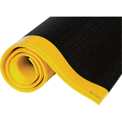 Economical anti-fatigue mat, 3' x 5', black with yellow borders